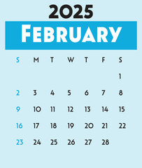 Month of February 2025 Calendar