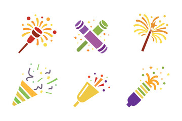 Firecracker sign, anniversary, beautiful, birthday, bright, explosive icon. Vector illustration design on white background.