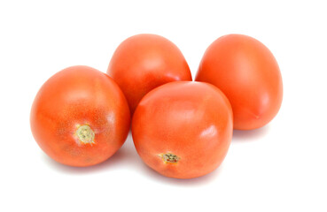 Plum tomatoes on white background