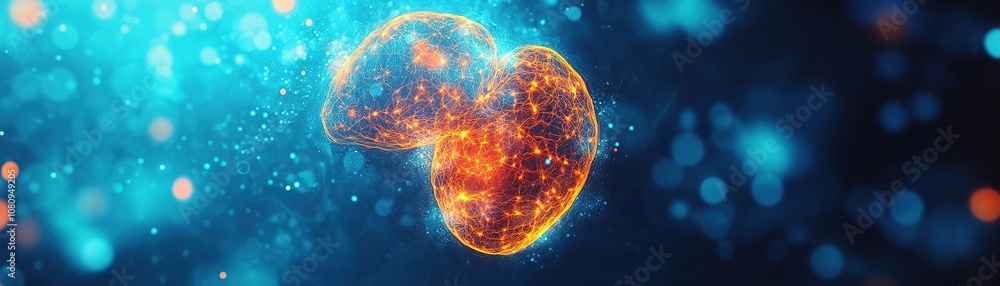 Poster illuminating neural connections abstract science visualization digital art cosmic environment close-