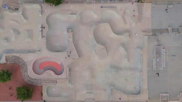 Public skateboard  park Malm&ouml; Sweden arial view 
