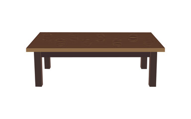 Wooden table vector illustration with simple design and brown texture, ideal for furniture, interior design, and rustic decoration projects