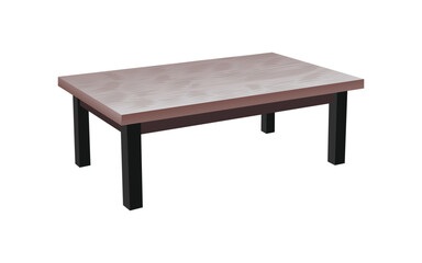 Vector illustration of a modern rectangular wooden coffee table with dark legs and minimal design, perfect for interior ideas
