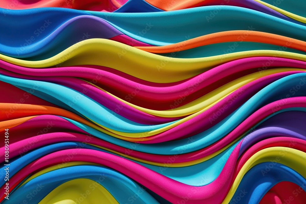 Poster vibrant flowing textile design with three dimensional elegant backdrop