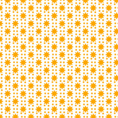 Seamless pattern of a yellow flower with elements of floral and white background