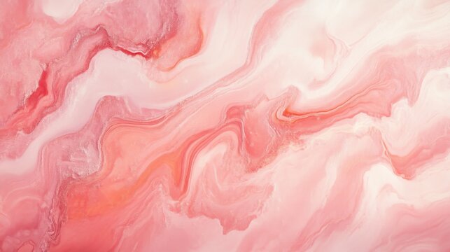 Abstract Pink Marble Swirls: Fluid Art Background