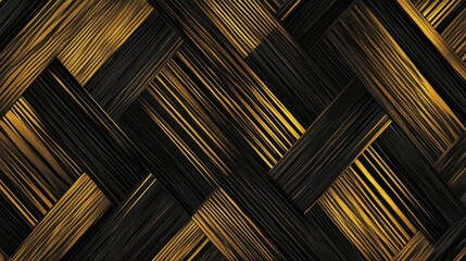 Geometric Black and Gold Abstract Pattern - Modern Graphic Design