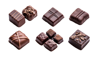 Set of Quid chocolate isolated on a white background