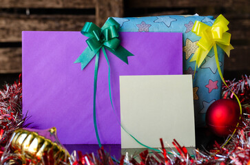 Christmas Gifts And A Blank Note For You To Write