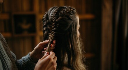 Mastering the art of French braiding woman's hair
