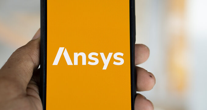 Dhaka, Bangladesh- 14 Nov 2024: Ansys logo is displayed on smartphone.  Ansys Inc is an american multinational company.