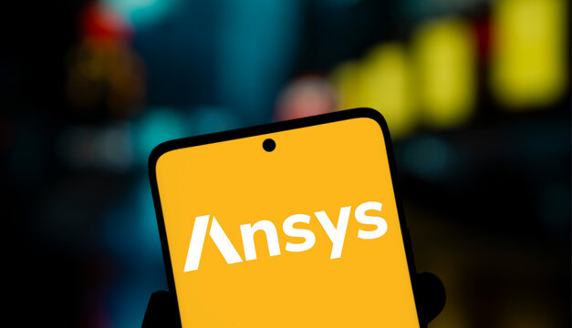 Dhaka, Bangladesh- 14 Nov 2024: Ansys logo is displayed on smartphone.  Ansys Inc is an american multinational company.