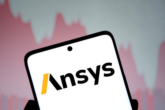 Dhaka, Bangladesh- 14 Nov 2024: Ansys logo is displayed on smartphone.  Ansys Inc is an american multinational company.