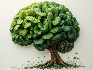 brain shaped tree, ecological message, Ai generated
