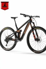 Fototapeta premium Black mountain bike with bronze accents.