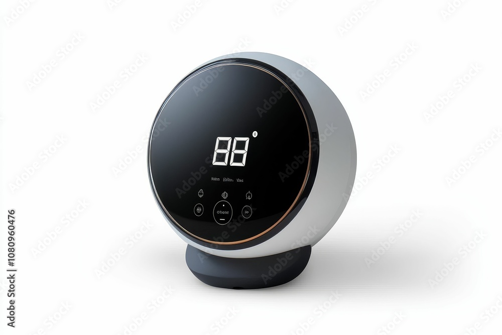 Poster white round digital display device.