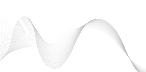 Abstract grey, white smooth element swoosh speed wave modern stream transparent background. Abstract wave line for banner, template, wallpaper background with wave design. Vector illustration