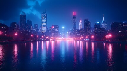 Fototapeta premium Vibrant Cityscape at Night