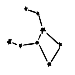 constellation name crater illustration on transparency background