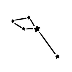 constellation name delphinus illustration on transparency background