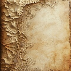 Abstract grunge background with ornament on old paper texture. Generated AI.	
