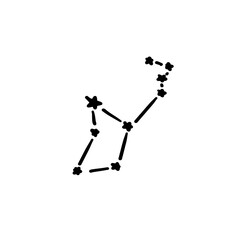 constellation name puppis illustration on transparency background