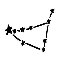 constellation name cappricornus sea goat illustration on transparency background