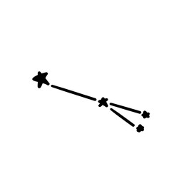 constellation name sagitta illustration on transparency background