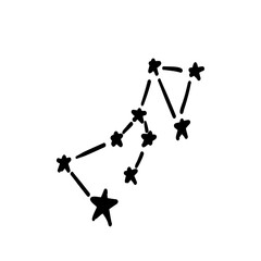 constellation name lupus wolf illustration on transparency background