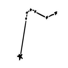 constellation name horologium illustration on transparency background