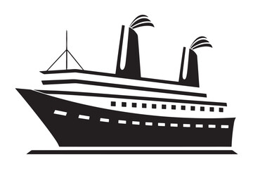 Boat glyph icon illustration vector