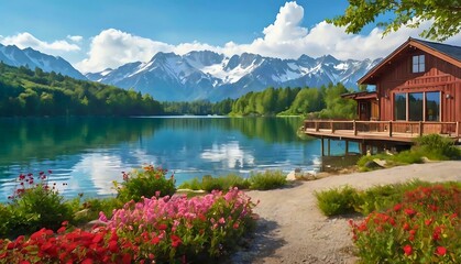 Anime style landscape scenery 