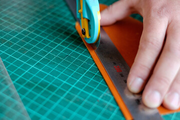 Precision Leather Crafting with Rotary Cutter and Ruler