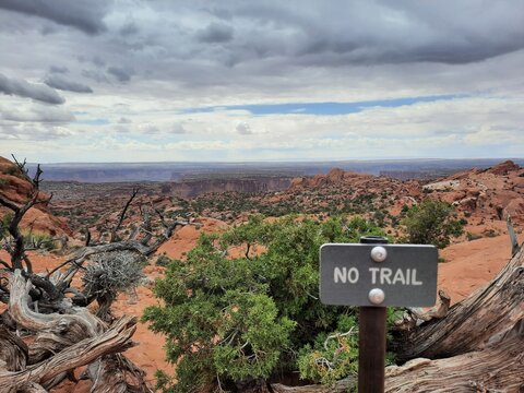 no trail sign
