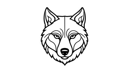 icon of a ideal wolf head vector illustration, very beautiful and simple illustration of a wolf head vector silhouette