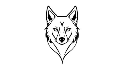 simple outline illustration of a wolf head and neck