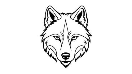 illustration of a wolf head outline silhouette