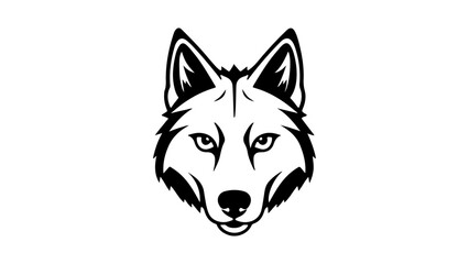 wolf portrait simple silhouette vector illustration