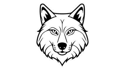 beautiful portrait face outline illustration of a wolf