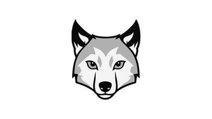 cute wolf head vector illustration