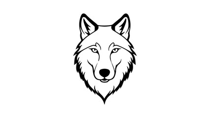 wolf head vector outline illustration 
