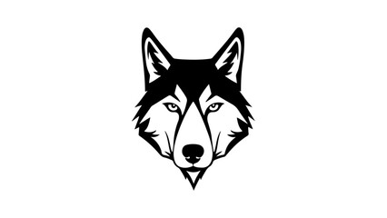 cartoon wolf head vector illustration on white background