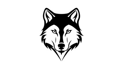 Fototapeta premium wolf head tattoo vector illustration on white background