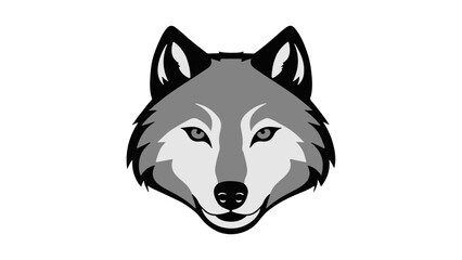simple vector illustration of wolf head