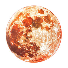 A watercolor vector of the Moon, isolated on a white background. Moon vector.