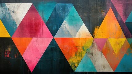 Fototapeta premium Abstract pop art triangles with bold hues
