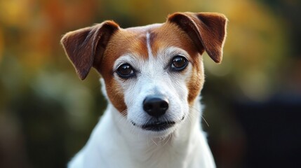 Close-up Portrait of a Cute Jack Russell Terrier Dog