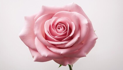 Close-Up of a Soft Pink Rose in Full Bloom with Detailed Petals and Lush Green Leaves. Ideal Romantic Stock Image for Valentine's Day, Wedding Invitations, Anniversary Cards, or Love Themed Designs