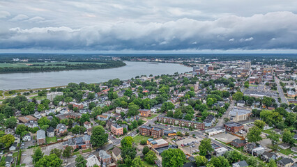 Evansville, Indiana Aerial Photos before storm