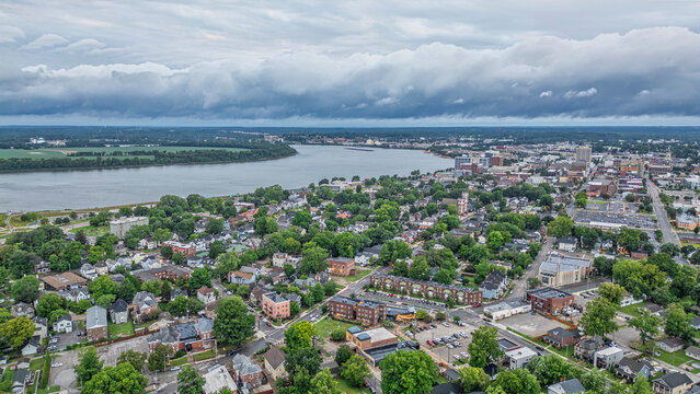 Evansville, Indiana Aerial Photos before storm